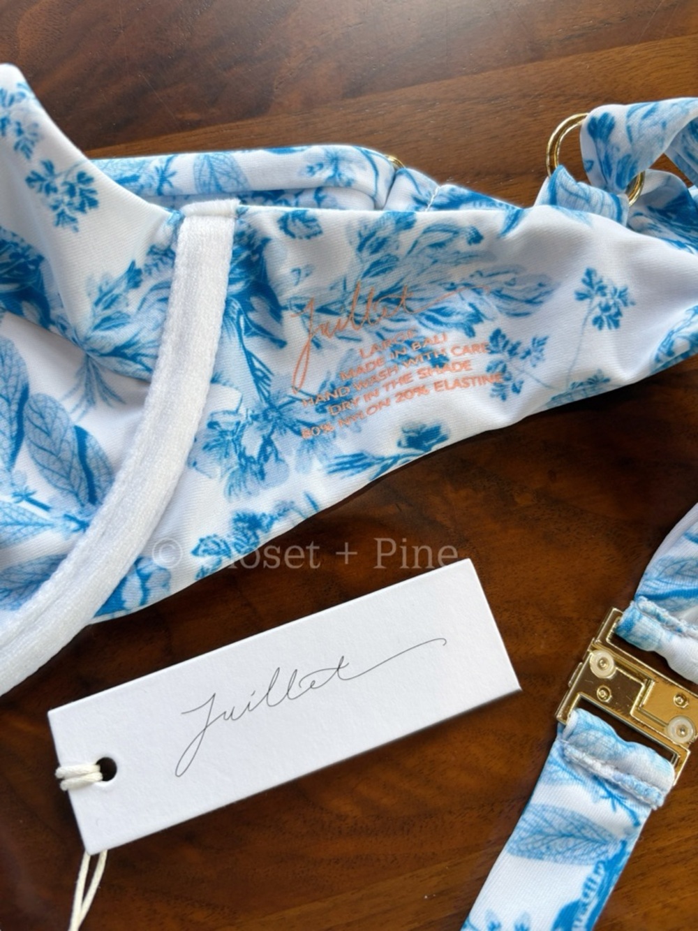 Juillet Wilder Floral Bikini - Izzy Top Large & Bodhi Bottom Small NWT Blue - Picture 10 of 17